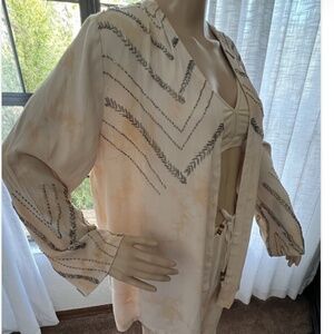Chaser The Dyed Open Front embellishedTop LS Medium New With Tags